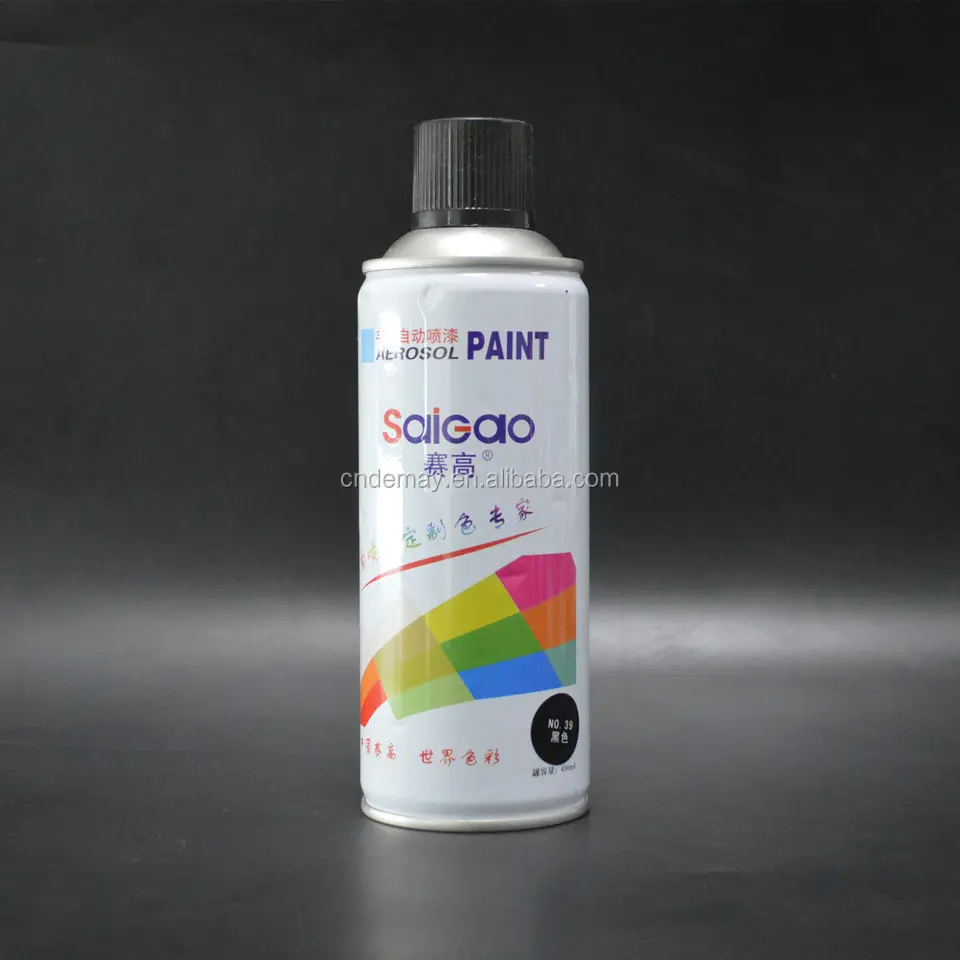 Pintura de spray de brilho de madeira e metal ideal, cor preta