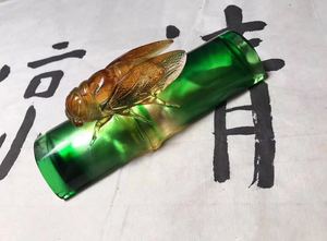 クリスタルガラスLiuliCicada文鎮ペンラック装飾アクセサリー