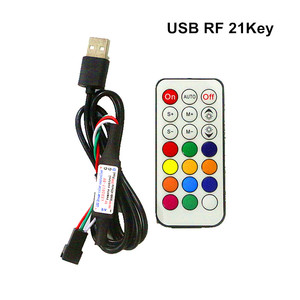 USB Пиксельная Светодиодная лента с пультом дистанционного управления, 5 в постоянного тока, 3 клавиши, RF, 14 клавиш, 17 клавиш, 21 клавиш, контроллер для WS2812B, SK6812 пиксельных полноцветных лент - Product Image 6