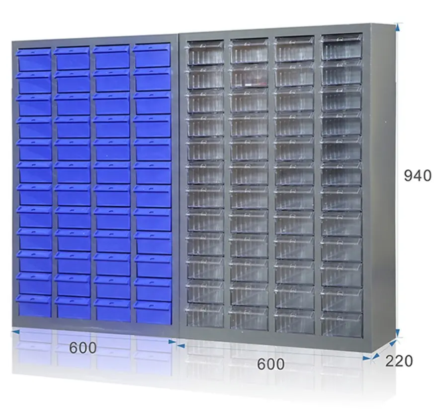Маленький офисный винтажный пластиковый ящик с 48 ящиками, шкаф для хранения деталей