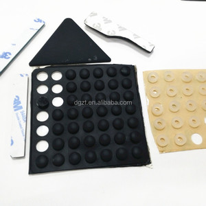 小型圆形粘性硅橡胶脚垫，带 3m 粘合剂背面 - Product Image 3