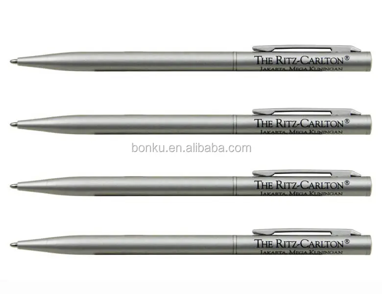 RITZ CARLTON Hotel Ball Pen, Bạc Màu Kim Loại Khách Sạn Ball Point Pen