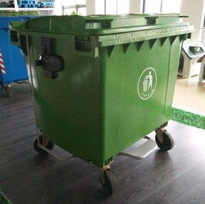 Çin'de yapılan <span class=keywords><strong>1100</strong></span> litre çöp tenekesi oluklu plastik geri dönüşüm çöp kutusu