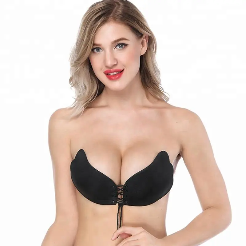 2019 neueste Mode sexy träger losen unsichtbaren BH Großhandel Push-up Silikon träger losen rücken freien Kleber rücken freien BH Stock lots