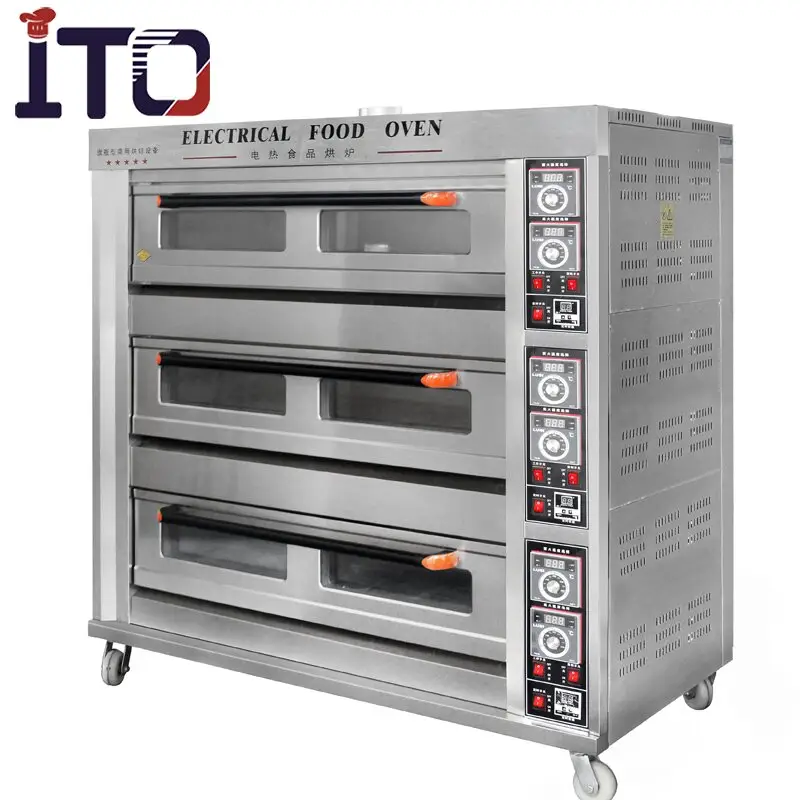 Buena calidad comercial máquina de pan horno de Pizza eléctrica 380 V eléctrico cubierta horno para confiterías/panaderías