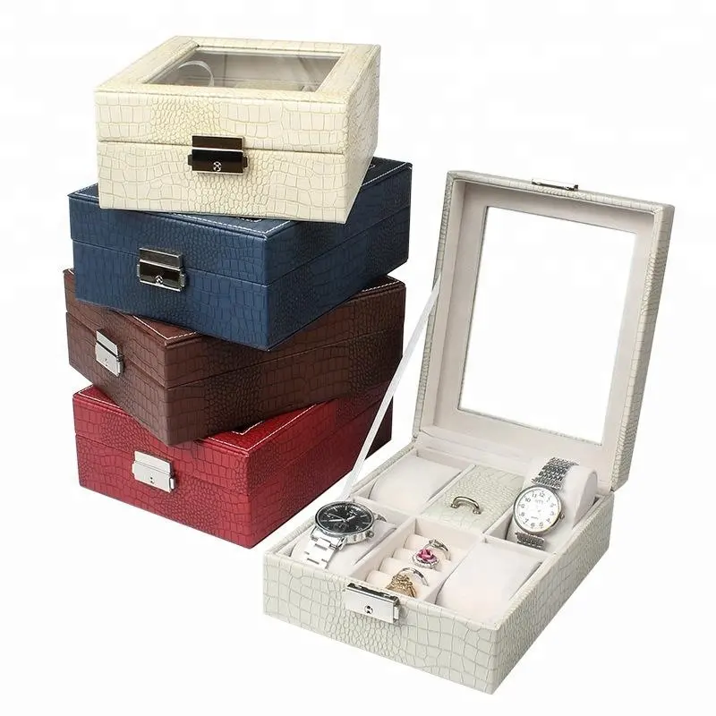 Роскошная коробка для часов из искусственной кожи, упаковочная коробка для часов, оптовая продажа