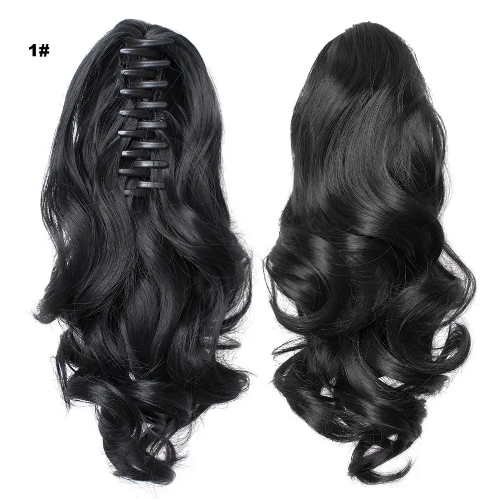 Wholesale Heat Resistant Curls Wavy Ponytail Claw Clip Ponytail Synthetic Hair Extensions beautiful tools organizer hairstyle