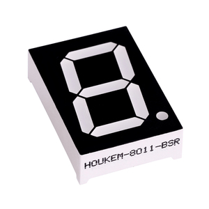 HOUKEM-8011-BW 0,8 дюйма 1-значный 7-сегментный дисплей белого цвета общий анод семь в корпусе с двурядным расположением выходов - Product Image 1