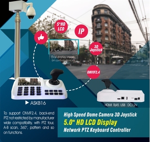 HD Display LCD 3D joystick rete collegare IP del Cctv di Sicurezza del prodotto tastiera di controllo PTZ - Product Image 6