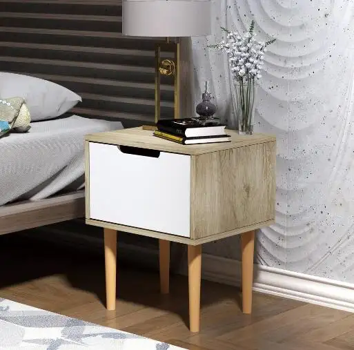 Moderno nordico camera da letto mobili in legno comodino con cassetti, comodino hotel di lusso
