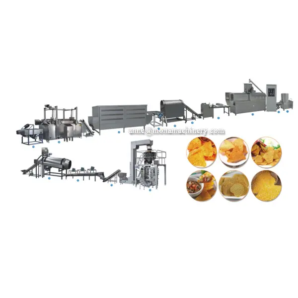 産業用揚げ小麦粉スナック製造機/クリスピーチップス/バグ/ライスクラストプロセスライン