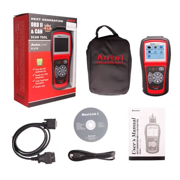 100% оригинальный Autel AutoLink AL519 AL 519 obd 2 и CAN-сканер, поддержка всех автомобилей OBD2, онлайн-обновление AUTEL AL519