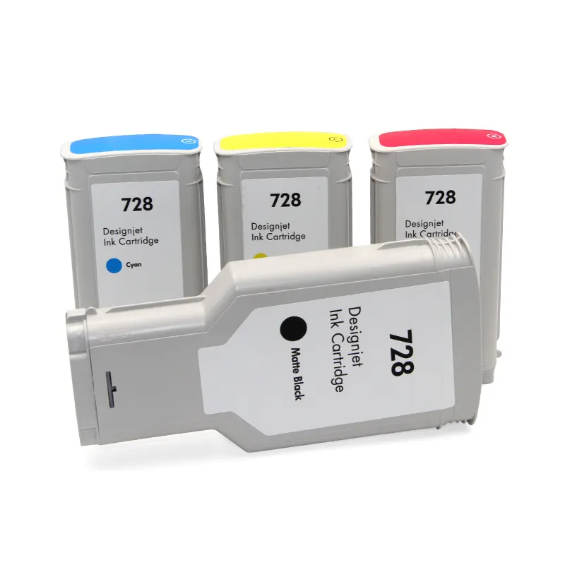 Ocinkjet Drucktest 130 ML/PC C M Y für HP 728 günstige Tintenpatrone voll mit Tinte für HP Designjet T730 T830 Drucker