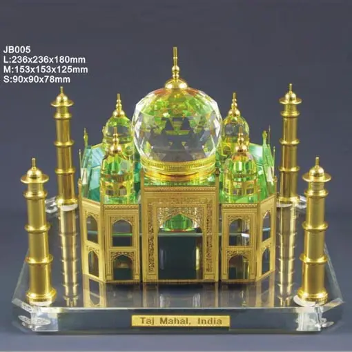 Özelleştirilmiş boyutu 3d kristal hindistan Taj Mahal bina modeli hediyelik eşya hediye JB005