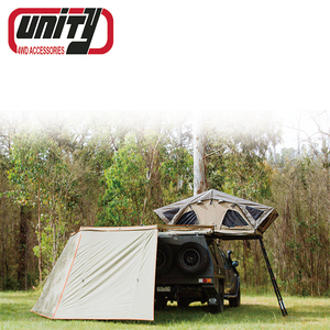 Özelleştirilmiş 280g Polyester pamuk sert kabuk çatı üst çadır SUV 4x4 Overland çatı çadır alüminyum tuval açık araba çadırı ek