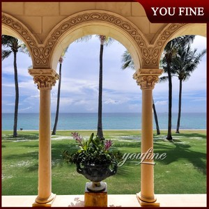 โรมันหินอ่อนสแควร์รอบการออกแบบเสาเสาโรมัน