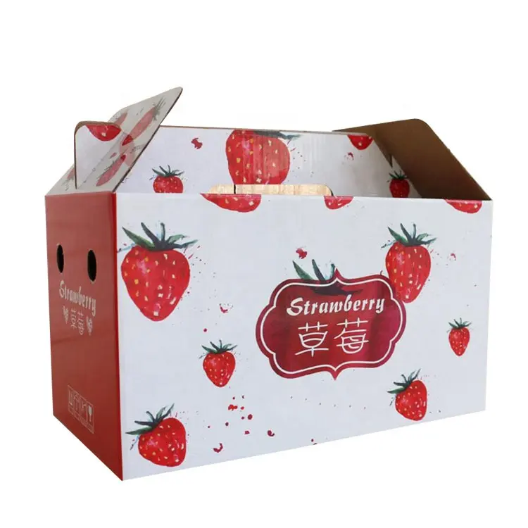 CMYK printing fruit corrugated box strawberry boxes for packing