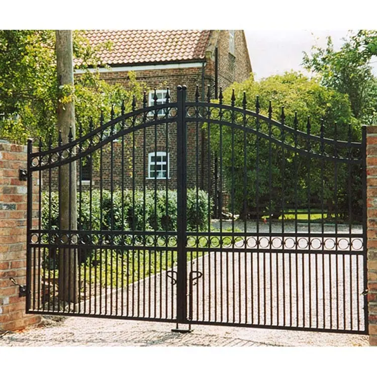 Puerta de entrada Hebei Factory Power Coated Steel Metal Iron Garden Fence Cercado, enrejado y puertas Buena calidad Precio bajo