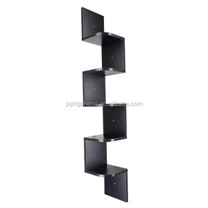 5 Tiers Montaggio A Parete Ad Angolo <span class=keywords><strong>Zig</strong></span> Zag Mensola In Legno Galleggiante di Legno Rack di Mobili Per La Casa