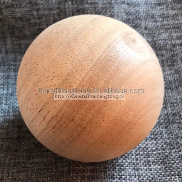 75mm sfera di legno di gomma, grande palla naturale colore del legno senza vernice