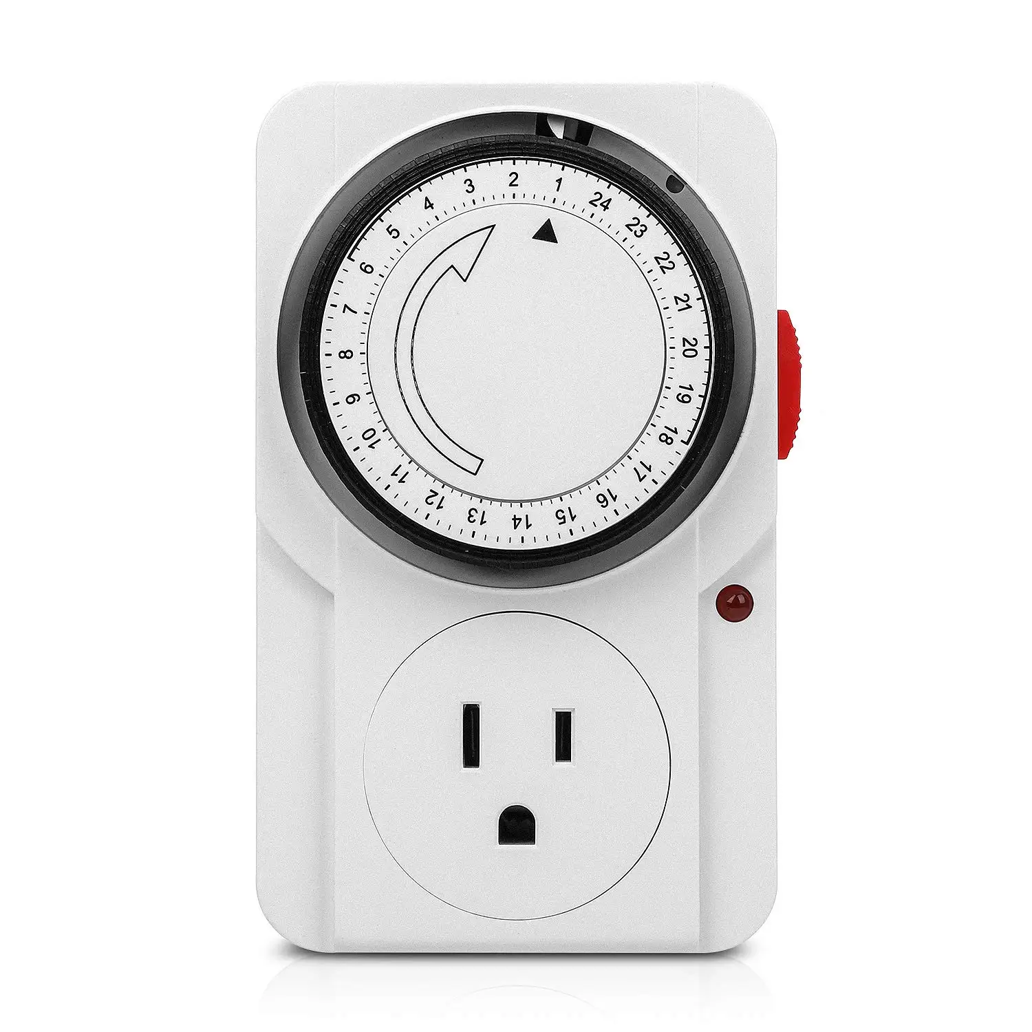 24 Hours Mechanical Programmable Time Relay US Socket Plug in Timer Switch 110V