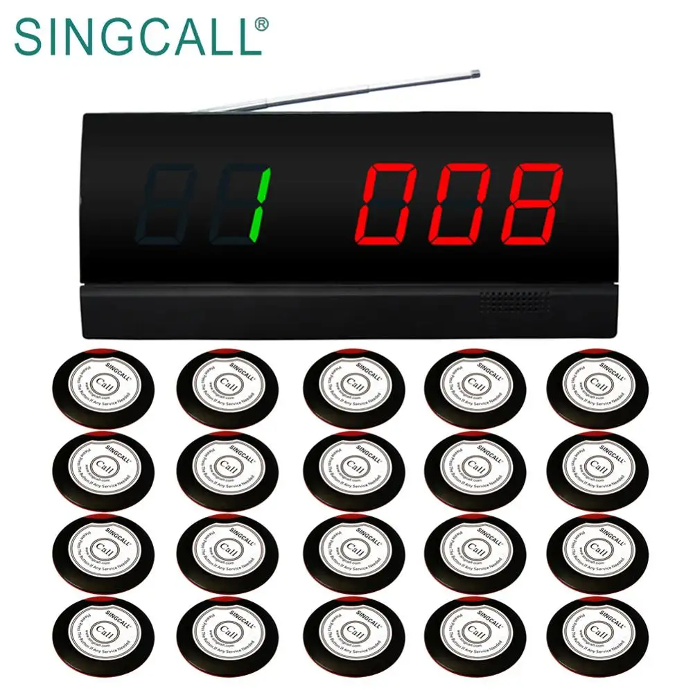Singcall mini botón restaurante servicio inalámbrico sistema de llamadas