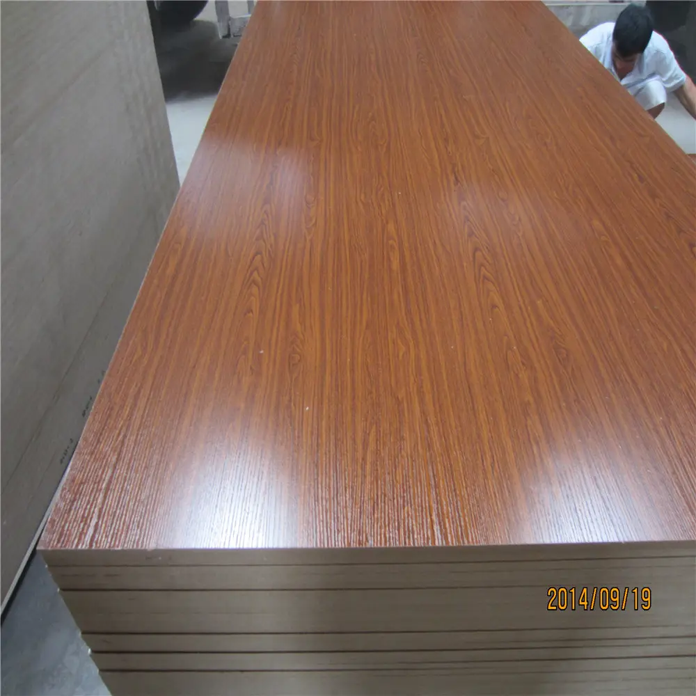 3mm waterproof dark brown melamine board MDF melamine board for interior kitchen cabinet