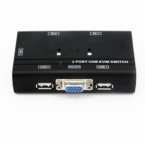 2 端口 USB 2.0 KVM 交换盒，带 2 个 VGA USB 电缆，可控制 2 台用于共享鼠标的计算机 /键盘/显示器/打印机 - Product Image 2