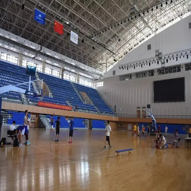 Estructura del techo marco de acero del espacio interior sala de deportes construcción