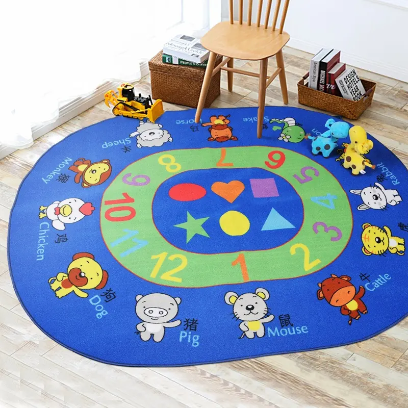 Tapetes redondos grandes para quarto infantil, brinquedo macio educacional popular personalizável de 3 mm-16 mm Jackson CN; SHN para uso doméstico