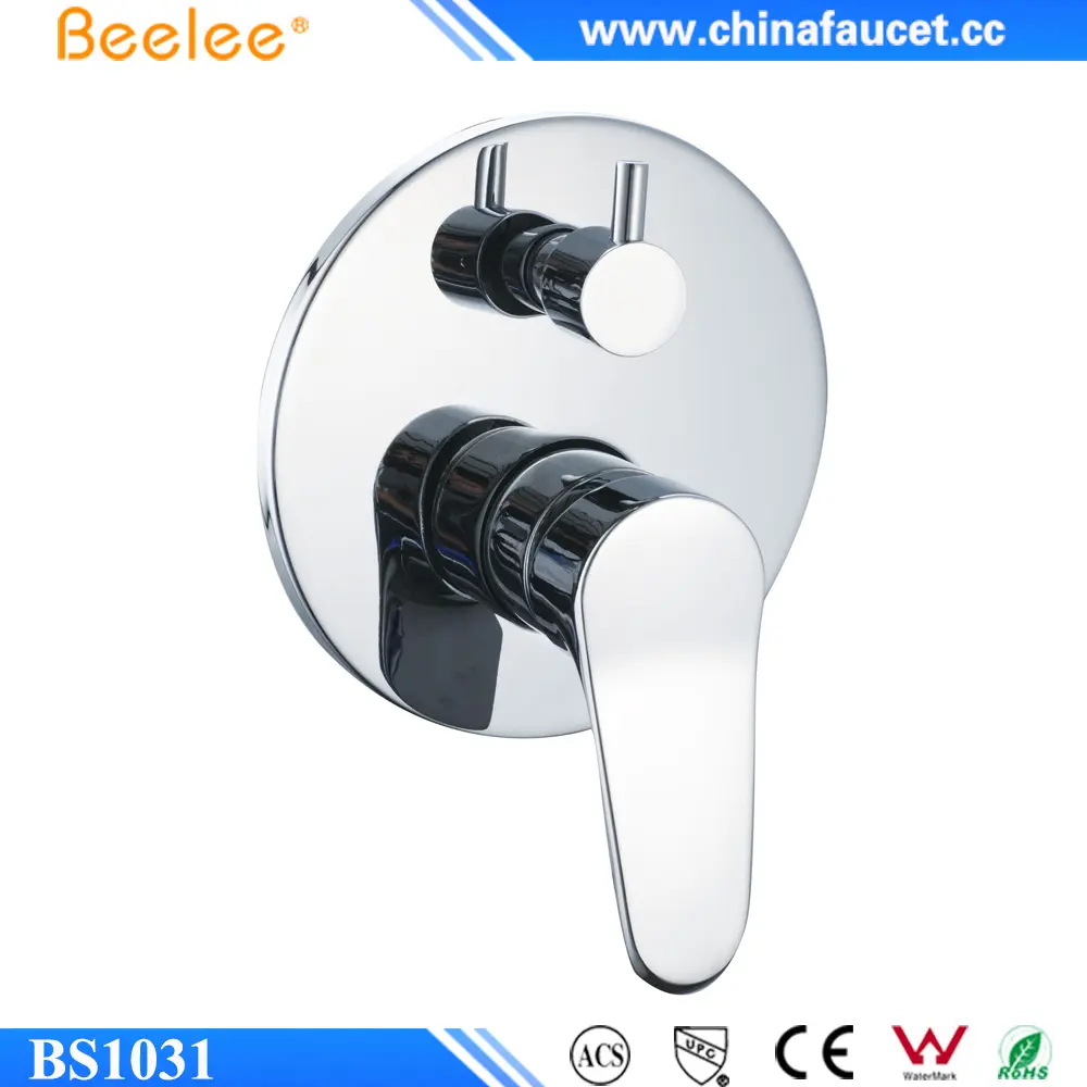 Beelee BS1031 ronda oculta 2 vías manual baño ducha mezclador Válvula de control con desviador