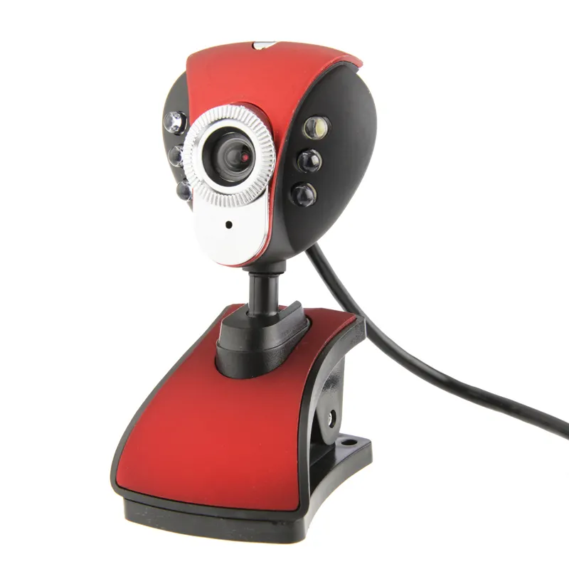 Kırmızı sıcak yüksek güvenilir ücretsiz sürücü USB hd webcam web kamera pc laptop için 6 led kadın bayan kız line sohbet dahili Mic