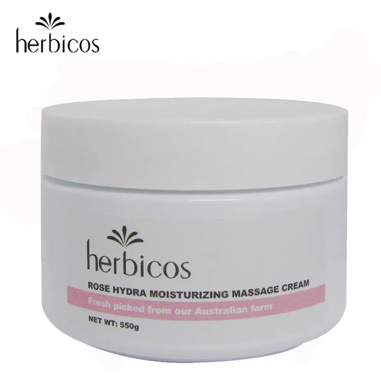 Creme hidratante e clareador rosa hydria, hidratante para massagem facial