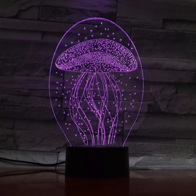 Güzel Mantar Görüntü 3D Görsel Lamba Dokunmatik Sensör ABS Bankası ile Harika Kapalı LED Gece Aydınlatma Dekorasyon