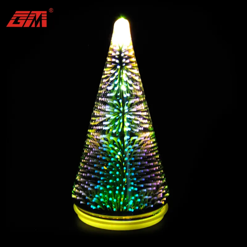 Home goods small 3D glass xmas christmas tree with lights