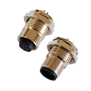 M12 3/4/5 Pin Dişi Erkek Metal Panel pcb dayanağı Dairesel Konnektör Düz IP67 Su Geçirmez (IBEST) - Product Image 1