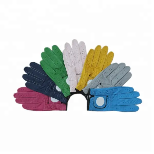 Heißer Verkauf Weiche Volle Farbe Indonesien Cabretta Leder Golf Handschuh mit Ihrem Eigenen Logo