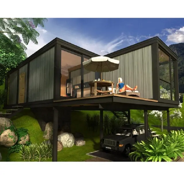 Casas prefabricadas modulares de un solo puerto, casas prefabricadas modernas a la venta