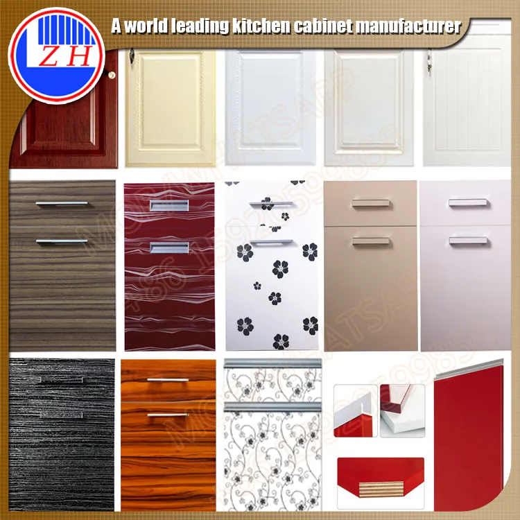 Precio de fábrica de MDF de melamina acrílico uv pvc paneles decorativos de la puerta del armario de cocina