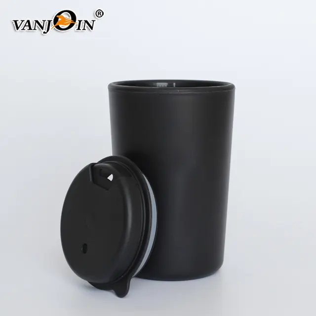 350ミリリットルBPA Free Personalized Black Plastic Reusable Coffee PP Mug With Lid