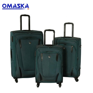 Moda Seçkin Naylon Yeşil 100% Alüminyum Arabası 4 tekerlekler TSA Kilit 3 adet Set Seyahat Yumuşak Arabası bagajında Taşımak