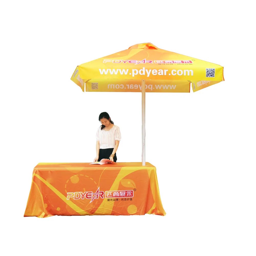 Design gratuit publicité extérieure Logo personnalisé imprimé café pare-soleil jardin de Golf plage parapluie pliant marketing