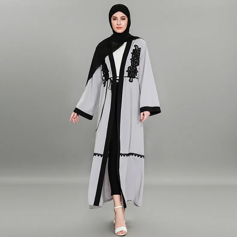 Abaya — vêtements islamiques modernes, Kimono blanc brodé, la plus belle mode, nouvelle collection 2019