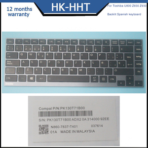 HK-HHT for <strong>Toshiba</strong> U800 Z830 Z930 Laptop SP Spanish Layout Keyboard