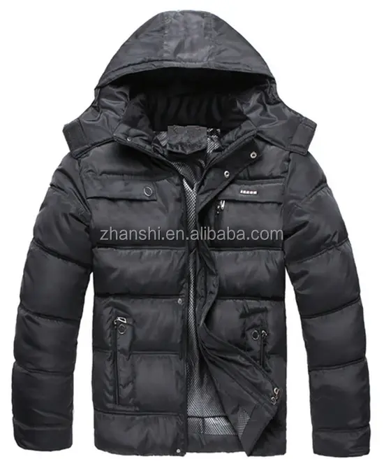 Chaqueta de plumas de invierno para hombre, color negro, estilo ruso