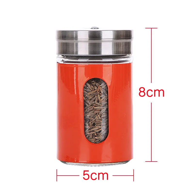 100ml de recipientes de vidro Redonda condimento/estanho spice sal shaker/Paliteiro