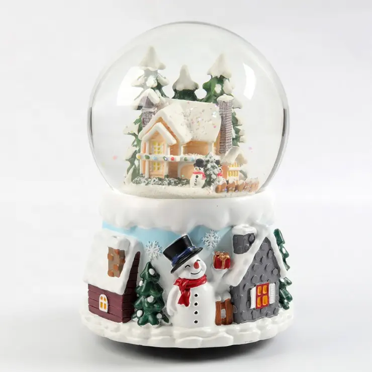 Globo de nieve colorido de regalos temáticos de navidad de resina