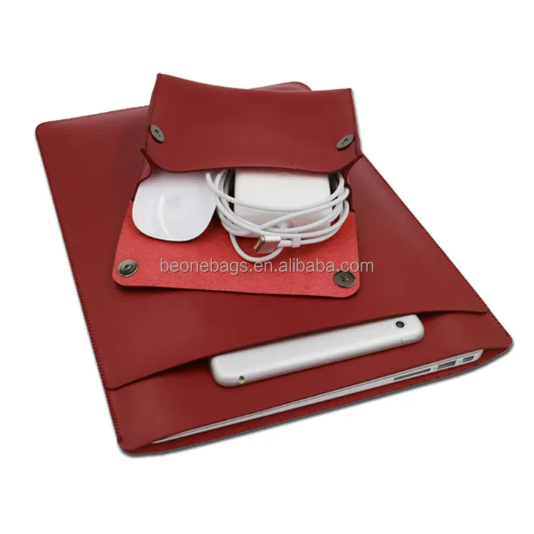 Vegan Leather Laptop Sleeve Compatible with MacBook 13inch Notebook with Small Case