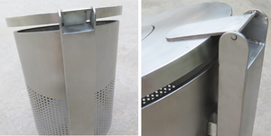 60/120 litre direk monte Metal çöp güneş çöp kovası paslanmaz çelik atık çöp çöp kutusu - Product Image 6