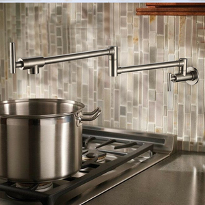 Homedec מכירה לוהטת קיר הר סיר מילוי ברז פליז 360 Rotatable מתקפל התארך כפול מתג מטבח כיור ברז מיקסר